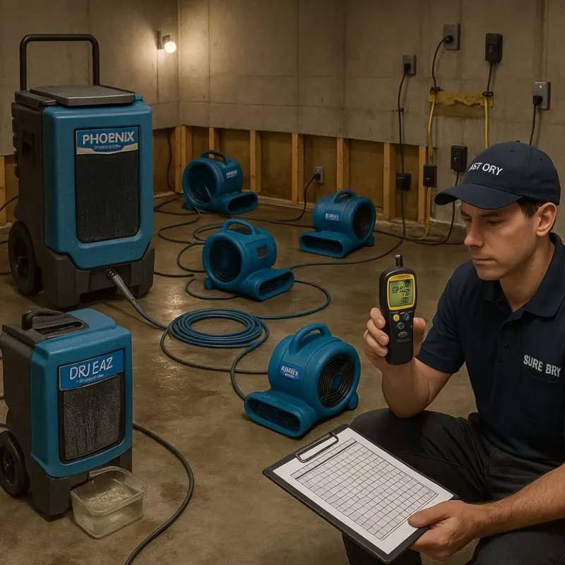 Structural Drying and Dehumidification process in Lake Shore, MN